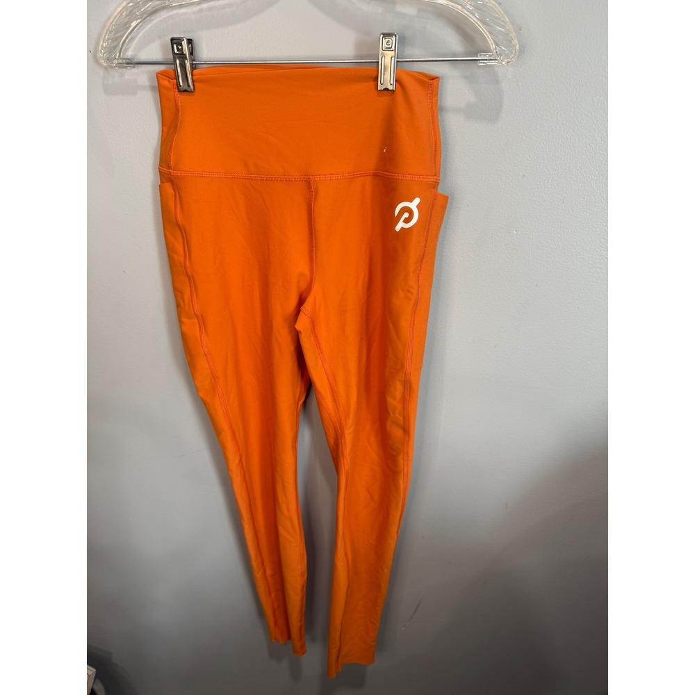 Peloton Womens High Rise Pocket‎ Leggings Orange Athletic Yoga Pants Size Small